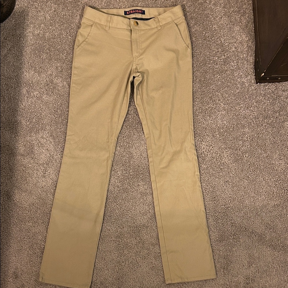 French Toast Women’s Beige Straight-Leg Pants – Size 2 | Uniform Style